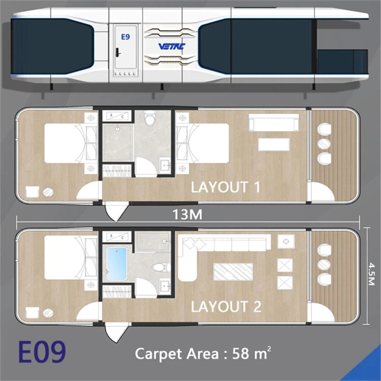 portable vessel capsule room hotel with toilet 2
