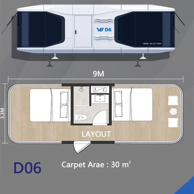 Luxury Prefabricated mobile space capsule container house with 2 beds (3) Luxury Prefabricated mobile space capsule container house with 2 beds (3)